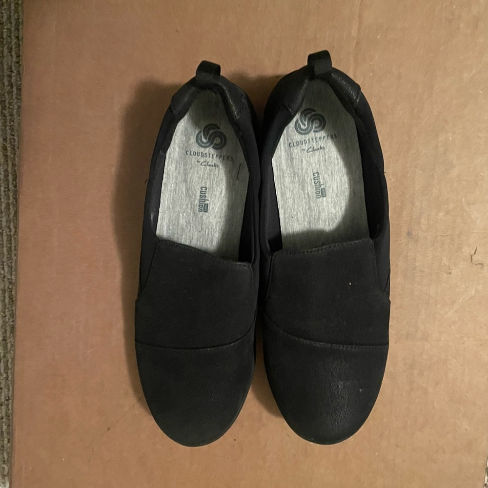 Clarks Black Casual Slip-Ons